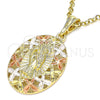 Dije Religioso 05.380.0079 Oro Laminado, Diseño de Santa Muerte y Mariposa, Pulido, Tres Tonos