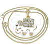 Collares con Dije 04.380.0026.1.20 Oro Laminado, Diseño de Elefante, con Blanca and Negro Cristal, Esmaltado Blanco, Tono Dorado (02 MM Thickness, 20 Inches Length)