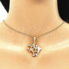Collares con Dije 04.380.0031.20 Oro Laminado, Diseño de Delfín, con Negro Cristal, Pulido, Tres Tonos (02 MM Thickness, 20 Inches Length)
