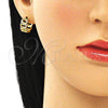 Argolla Huggie 02.381.0009.12 Oro Laminado, con Multicolor Micro Pave, Pulido, Tono Dorado