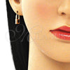 Argolla Huggie 02.213.0210.10 Oro Laminado, Diseño de Candado y Corazón, con Blanca Micro Pave, Esmaltado Negro, Tono Dorado