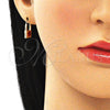Argolla Huggie 02.213.0210.1.10 Oro Laminado, Diseño de Candado y Corazón, con Blanca Micro Pave, Esmaltado Rojo, Tono Dorado