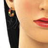 Argolla Huggie 02.210.0457.15 Oro Laminado, Diseño de Baguette, con Multicolor Zirconia Cubica, Pulido, Tono Dorado