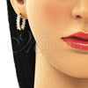 Argolla Huggie 02.210.0457.1.15 Oro Laminado, Diseño de Baguette, con Blanca Zirconia Cubica, Pulido, Tono Dorado