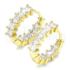 Argolla Huggie 02.210.0457.1.15 Oro Laminado, Diseño de Baguette, con Blanca Zirconia Cubica, Pulido, Tono Dorado