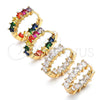 Argolla Huggie 02.210.0457.1.15 Oro Laminado, Diseño de Baguette, con Blanca Zirconia Cubica, Pulido, Tono Dorado