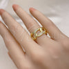 Anillo Multi Piedra 01.341.0012 Oro Laminado, Diseño de Miami Cubana, Pulido, Tono Dorado (One size fits all)