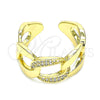 Anillo Multi Piedra 01.341.0012 Oro Laminado, Diseño de Miami Cubana, Pulido, Tono Dorado (One size fits all)