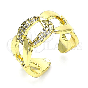 Anillo Multi Piedra 01.341.0012 Oro Laminado, Diseño de Miami Cubana, Pulido, Tono Dorado (One size fits all)