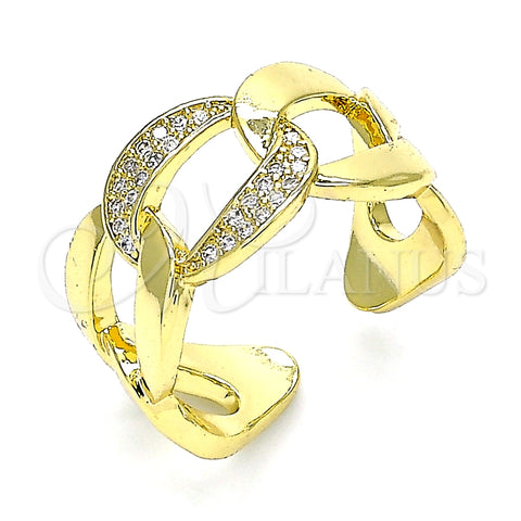 Anillo Multi Piedra 01.341.0012 Oro Laminado, Diseño de Miami Cubana, Pulido, Tono Dorado (One size fits all)