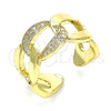 Anillo Multi Piedra 01.341.0012 Oro Laminado, Diseño de Miami Cubana, Pulido, Tono Dorado (One size fits all)