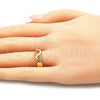 Anillo Multi Piedra 01.341.0013 Oro Laminado, Diseño de Infinito, con Blanca Micro Pave, Pulido, Tono Dorado (One size fits all)