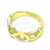 Anillo Multi Piedra 01.341.0013 Oro Laminado, Diseño de Infinito, con Blanca Micro Pave, Pulido, Tono Dorado (One size fits all)