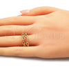 Anillo Elegante 01.341.0014 Oro Laminado, Diseño de Paperclip, Pulido, Tono Dorado (One size fits all)