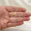 Gargantilla Basica 04.32.0022.22 Oro Laminado, Diseño de Paperclip, Pulido, Tono Dorado (0.50 Gauge, 01 MM Thickness, 22 Inches Length)
