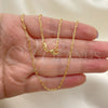 Gargantilla Basica 04.32.0023.20 Oro Laminado, Diseño de Paperclip, Pulido, Tono Dorado (0.60 Gauge, 02 MM Thickness, 20 Inches Length)