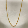 Gargantilla Basica 04.32.0024.20 Oro Laminado, Diseño de Paperclip, Pulido, Tono Dorado (0.60 Gauge, 01 MM Thickness, 20 Inches Length)