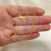 Gargantilla Basica 04.32.0024.22 Oro Laminado, Diseño de Paperclip, Pulido, Tono Dorado (0.60 Gauge, 01 MM Thickness, 22 Inches Length)