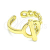 Anillo Elegante 01.341.0017 Oro Laminado, Diseño de Paperclip, Pulido, Tono Dorado (One size fits all)
