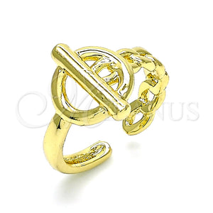 Anillo Elegante 01.341.0017 Oro Laminado, Diseño de Paperclip, Pulido, Tono Dorado (One size fits all)