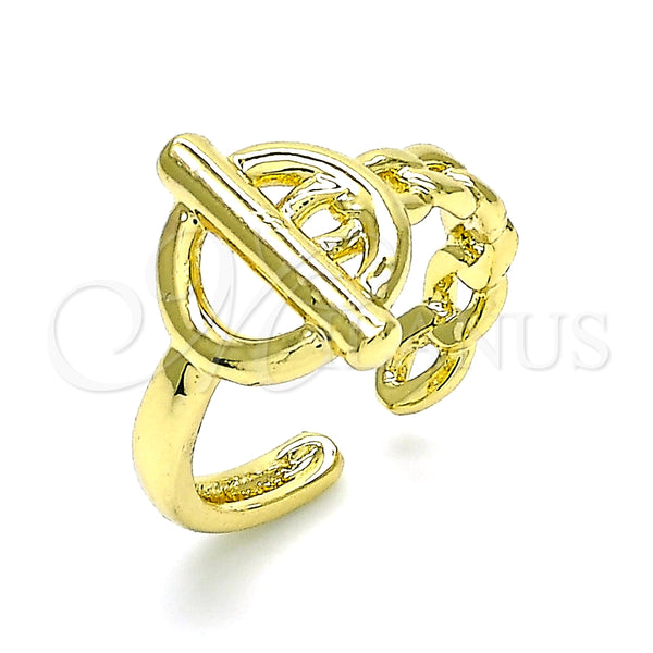 Anillo Elegante 01.341.0017 Oro Laminado, Diseño de Paperclip, Pulido, Tono Dorado (One size fits all)