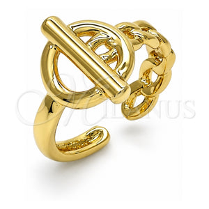 Anillo Elegante 01.341.0017 Oro Laminado, Diseño de Paperclip, Pulido, Tono Dorado (One size fits all)