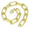 Pulsera Básica 03.341.0122.08 Oro Laminado, Diseño de Paperclip, Pulido, Tono Dorado (08 MM Thickness, 8 Inches Length)