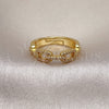 Anillo Multi Piedra 01.341.0020 Oro Laminado, Diseño de Paperclip, con Blanca Micro Pave, Pulido, Tono Dorado (One size fits all)