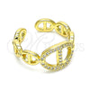 Anillo Multi Piedra 01.341.0022 Oro Laminado, Diseño de Puff Mariner, con Blanca Micro Pave, Pulido, Tono Dorado (One size fits all)