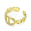 Anillo Multi Piedra 01.341.0022 Oro Laminado, Diseño de Puff Mariner, con Blanca Micro Pave, Pulido, Tono Dorado (One size fits all)