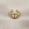 Anillo Multi Piedra 01.341.0022 Oro Laminado, Diseño de Puff Mariner, con Blanca Micro Pave, Pulido, Tono Dorado (One size fits all)