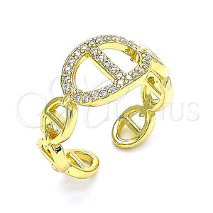 Anillo Multi Piedra 01.341.0022 Oro Laminado, Diseño de Puff Mariner, con Blanca Micro Pave, Pulido, Tono Dorado (One size fits all)