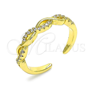 Anillo Multi Piedra 01.341.0024 Oro Laminado, Diseño de Infinito, con Blanca Micro Pave, Pulido, Tono Dorado (One size fits all)
