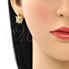 Argolla Huggie 02.210.0459.1.12 Oro Laminado, Diseño de Tortuga, con Multicolor Zirconia Cubica and Negro Micro Pave, Pulido, Tono Dorado