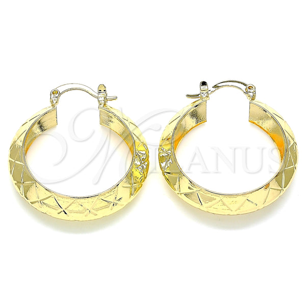 Argolla Mediana 02.170.0377.30 Oro Laminado, Diamantado, Tono Dorado