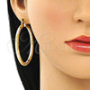 Argolla Grande 02.170.0242.1.50 Oro Laminado, Diamantado, Tres Tonos