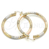 Argolla Grande 02.170.0242.1.50 Oro Laminado, Diamantado, Tres Tonos
