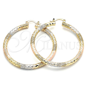 Argolla Grande 02.170.0242.1.50 Oro Laminado, Diamantado, Tres Tonos