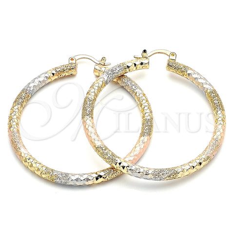 Argolla Grande 02.170.0242.1.50 Oro Laminado, Diamantado, Tres Tonos