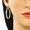 Argolla Mediana 02.170.0242.1.40 Oro Laminado, Diamantado, Tres Tonos