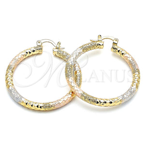 Argolla Mediana 02.170.0242.1.40 Oro Laminado, Diamantado, Tres Tonos