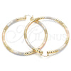 Argolla Extra Grande 02.170.0242.1.70 Oro Laminado, Diamantado, Tres Tonos