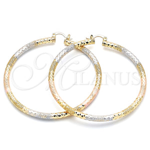 Argolla Extra Grande 02.170.0242.1.70 Oro Laminado, Diamantado, Tres Tonos