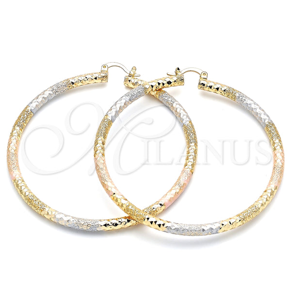 Argolla Extra Grande 02.170.0242.1.70 Oro Laminado, Diamantado, Tres Tonos