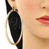 Argolla Extra Grande 02.170.0242.1.80 Oro Laminado, Diamantado, Tres Tonos
