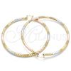 Argolla Extra Grande 02.170.0242.1.80 Oro Laminado, Diamantado, Tres Tonos