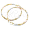 Argolla Extra Grande 02.170.0242.1.80 Oro Laminado, Diamantado, Tres Tonos