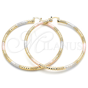 Argolla Extra Grande 02.170.0242.1.80 Oro Laminado, Diamantado, Tres Tonos