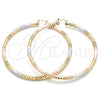 Argolla Extra Grande 02.170.0242.1.80 Oro Laminado, Diamantado, Tres Tonos