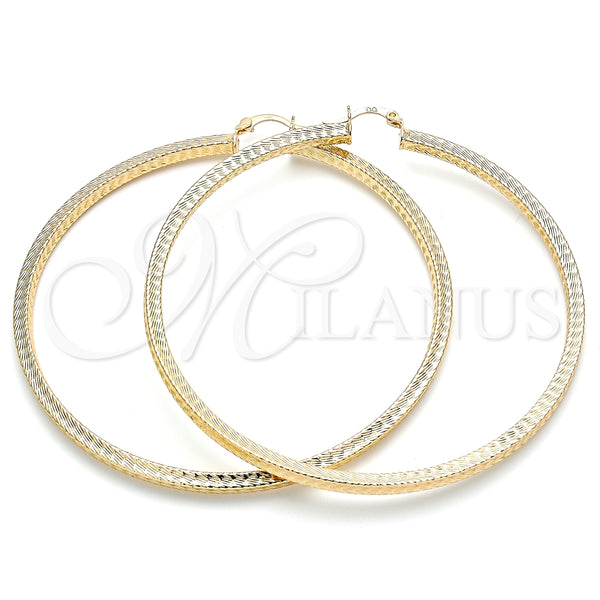 Argolla Extra Grande 02.170.0389.80 Oro Laminado, Diseño de Hueco, Diamantado, Tono Dorado
